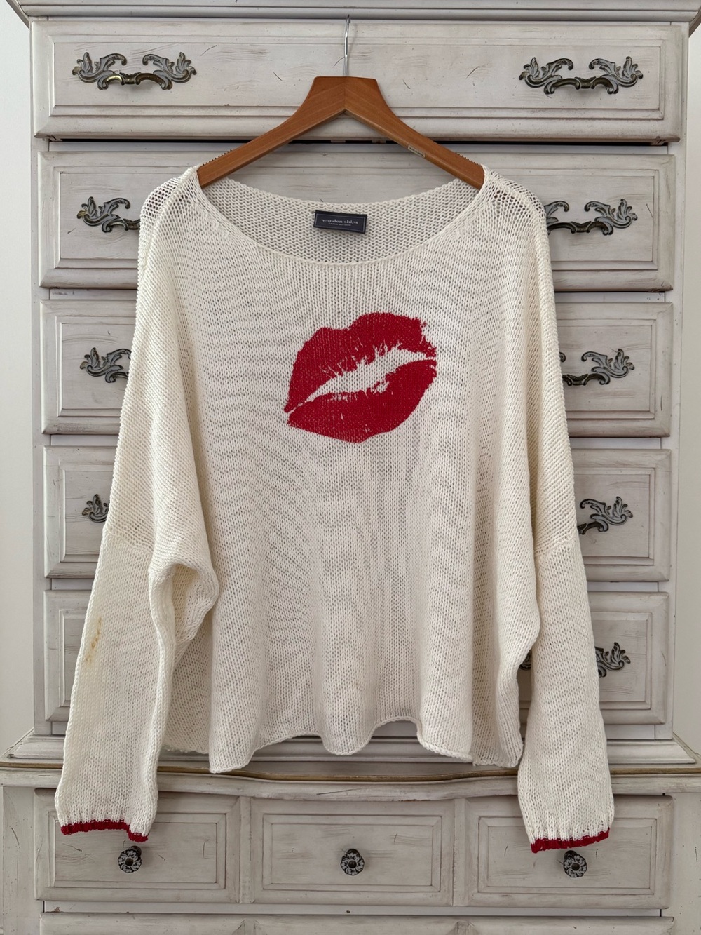 Wooden Ships Red Lips Cotton Sweater